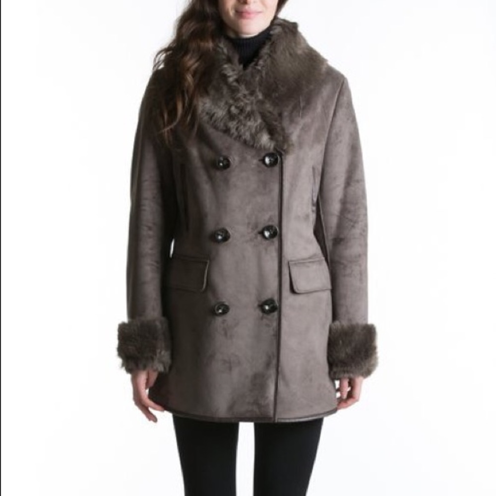 Nuage Taupe Faux Shearling Coat